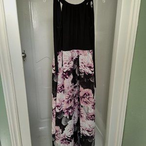Laura Petites, size 4, black top with floral dress